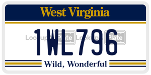 1WL796  license plate in WV