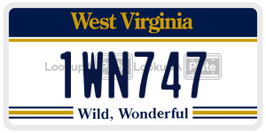 1WN747  license plate in WV