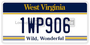 1WP906  license plate in WV