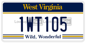 1WT105  license plate in WV