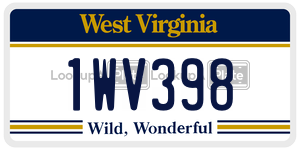 1WV398 license plate in West Virginia