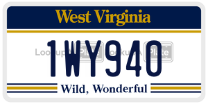 1WY940  license plate in WV