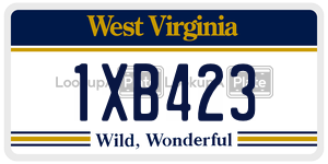 1XB423  license plate in WV