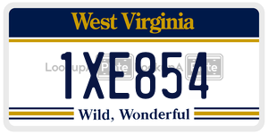 1XE854  license plate in WV