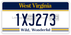 1XJ273  license plate in WV