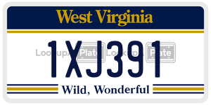 1XJ391  license plate in WV