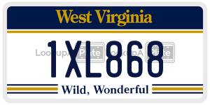 1XL868  license plate in WV
