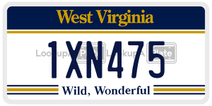 1XN475 license plate in West Virginia