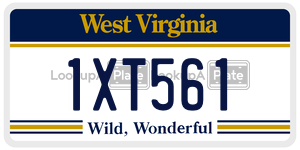 1XT561  license plate in WV