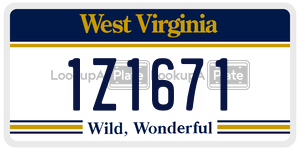 1Z1671  license plate in WV