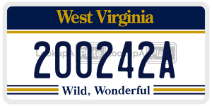 200242A  license plate in WV
