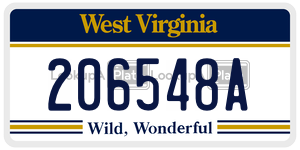 206548A  license plate in WV