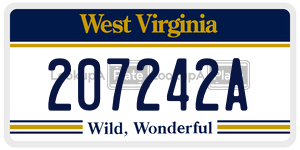207242A  license plate in WV