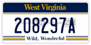 208297A  license plate in WV