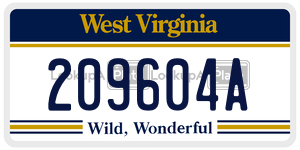 209604A  license plate in WV