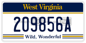 209856A  license plate in WV