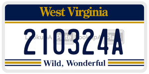 210324A  license plate in WV