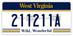 211211A  license plate in WV