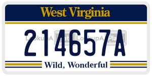214657A  license plate in WV