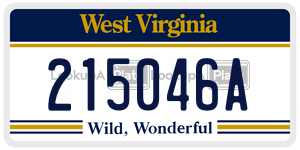 215046A  license plate in WV