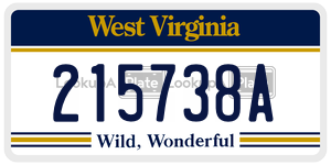 215738A  license plate in WV