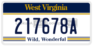 217678A  license plate in WV