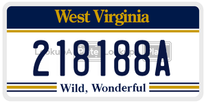 218188A  license plate in WV