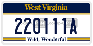 220111A  license plate in WV