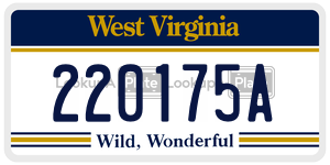 220175A  license plate in WV