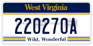 220270A  license plate in WV