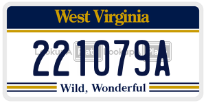 221079A  license plate in WV