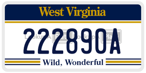 222890A  license plate in WV