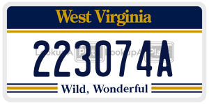 223074A  license plate in WV