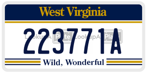 223771A  license plate in WV