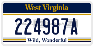 224987A  license plate in WV