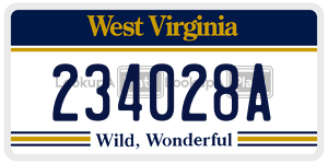 234028A  license plate in WV