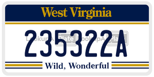 235322A  license plate in WV