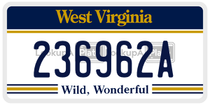 236962A  license plate in WV