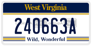 240663A  license plate in WV