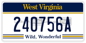240756A  license plate in WV