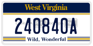 240840A  license plate in WV
