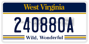 240880A  license plate in WV