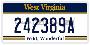 242389A  license plate in WV