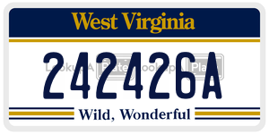 242426A  license plate in WV