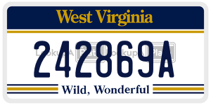 242869A  license plate in WV