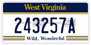 243257A  license plate in WV