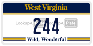 244  license plate in WV
