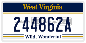 244862A  license plate in WV