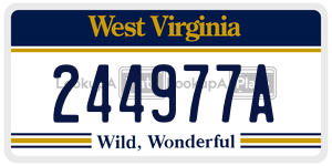 244977A  license plate in WV