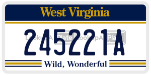 245221A  license plate in WV